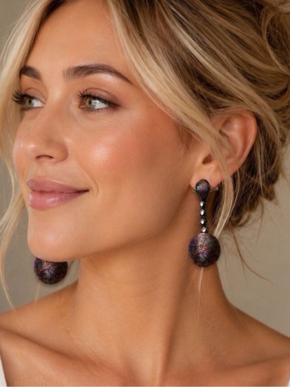 Tuckernuck Iridescent Multicolor Double Drop Earrings